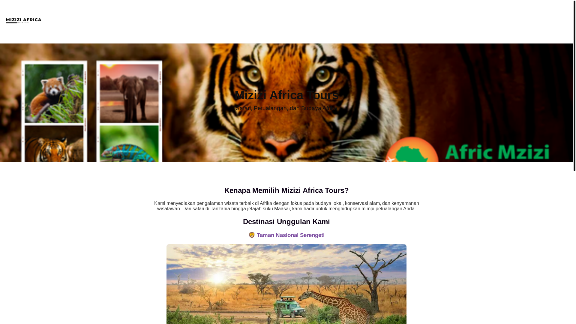 website screenshot of https://miziziafricatours.pages.dev/
