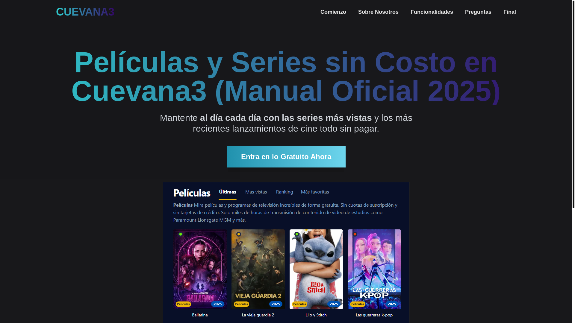 website screenshot of https://cuevana3-dice.pages.dev/