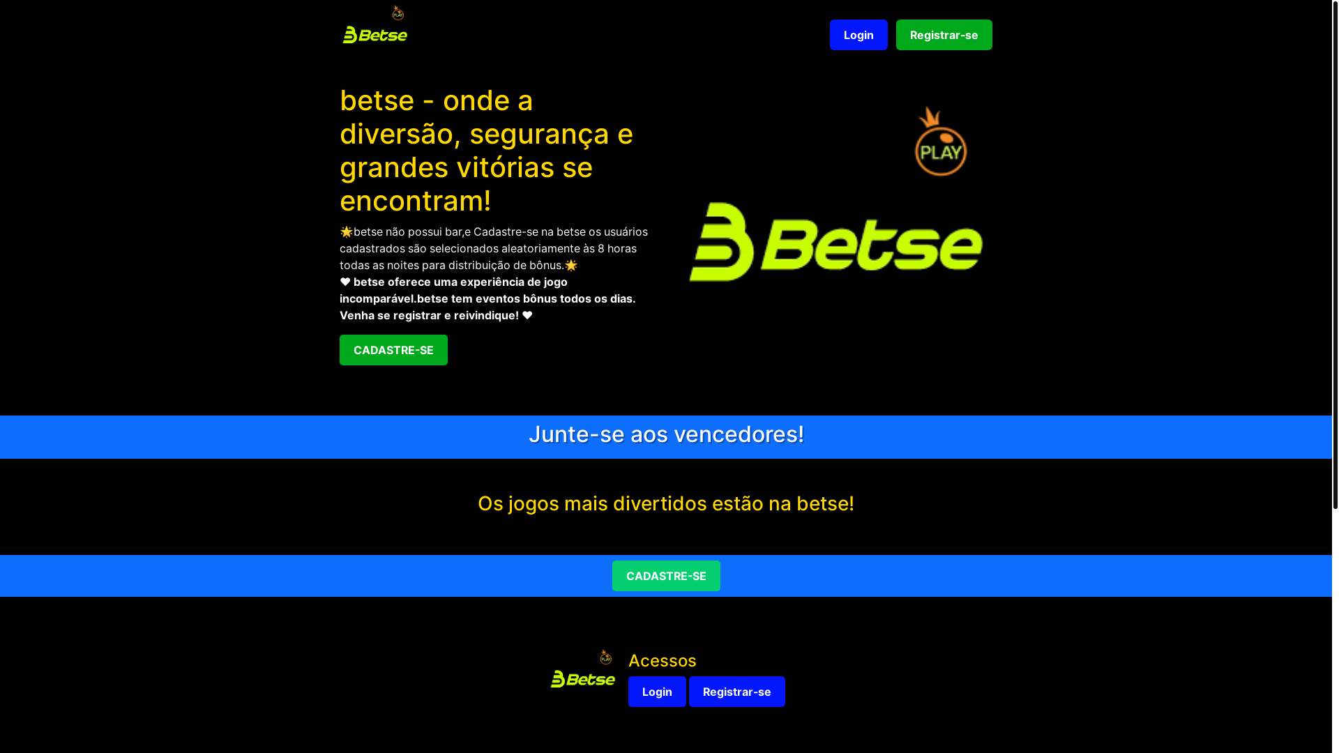 website screenshot of https://betsegames.com/
