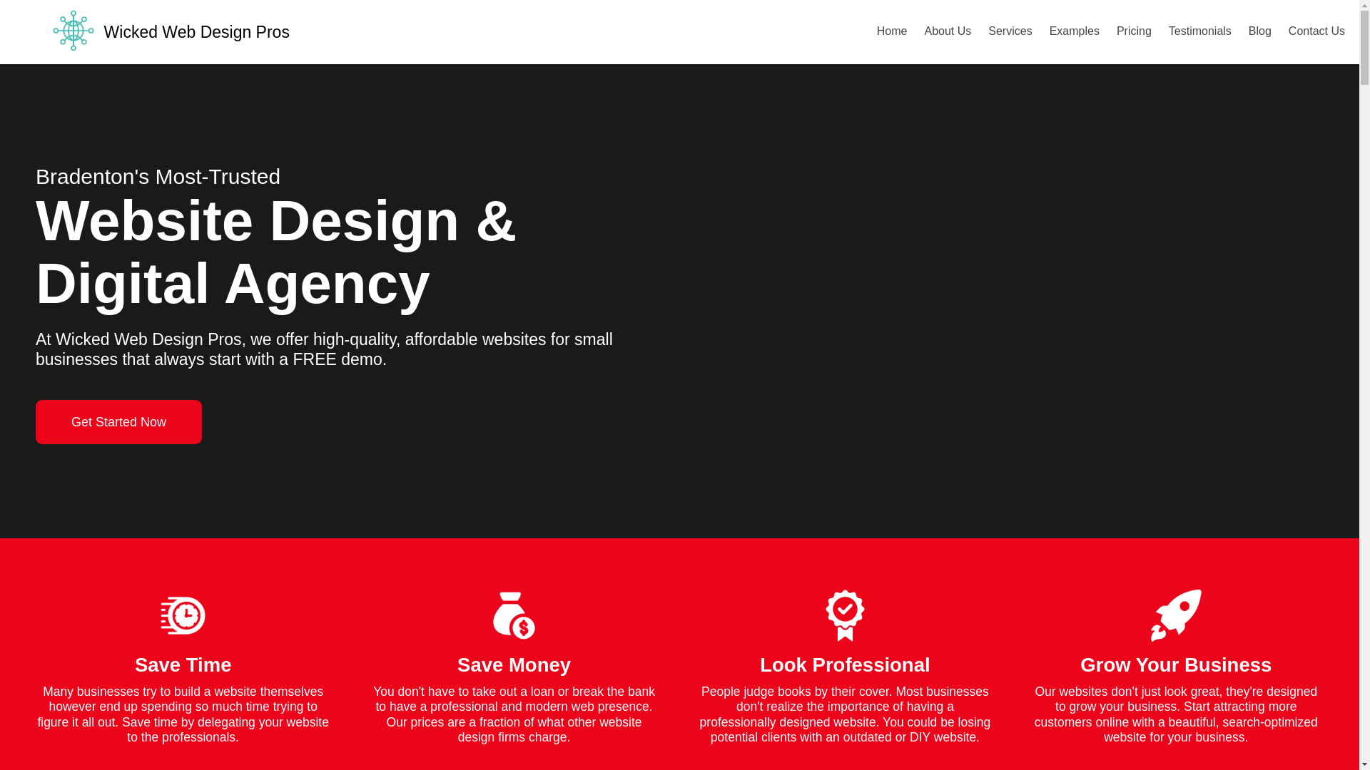 website screenshot of https://wickedwebdesignpros.com/