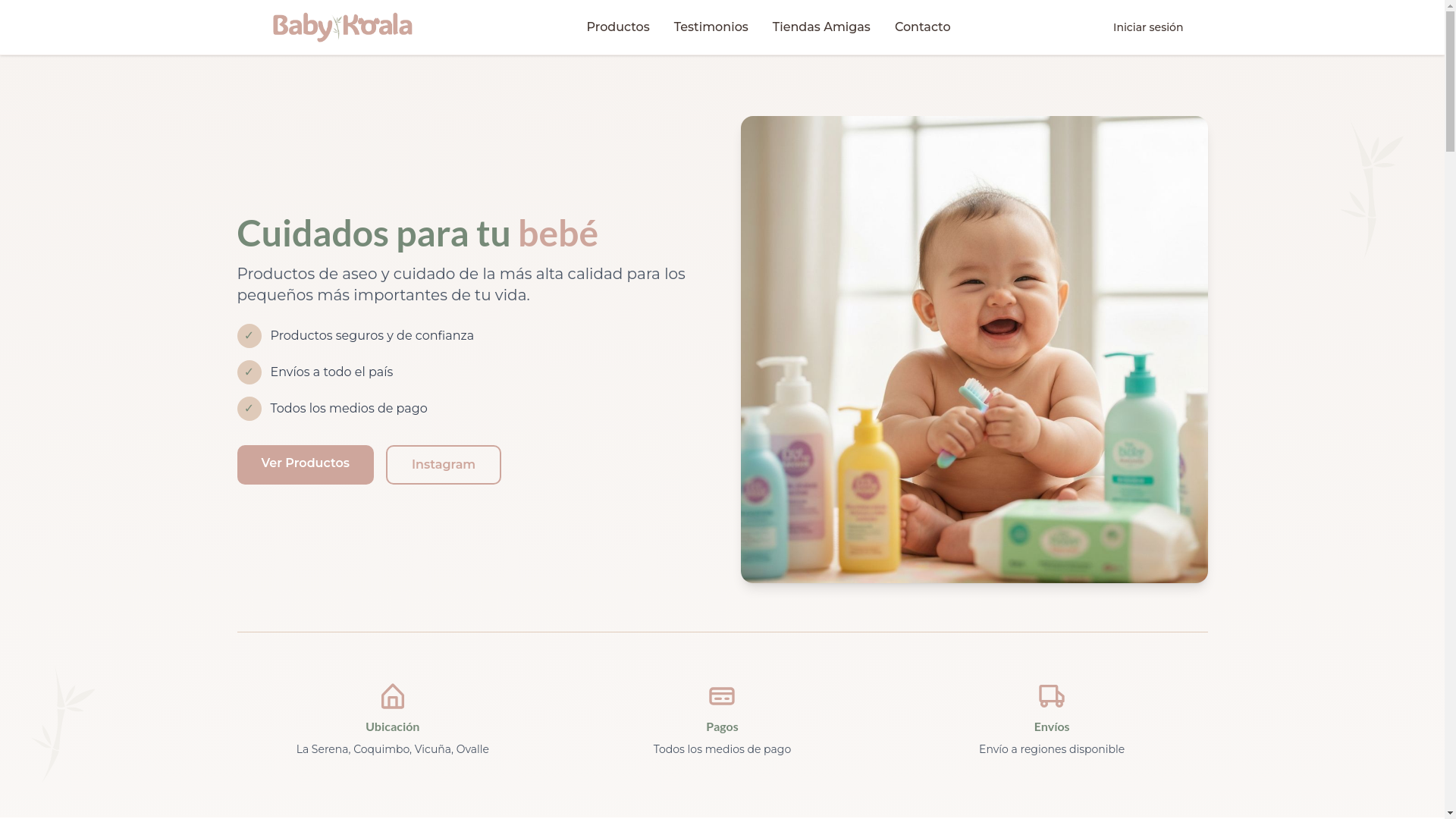 website screenshot of https://babykoala.cl/