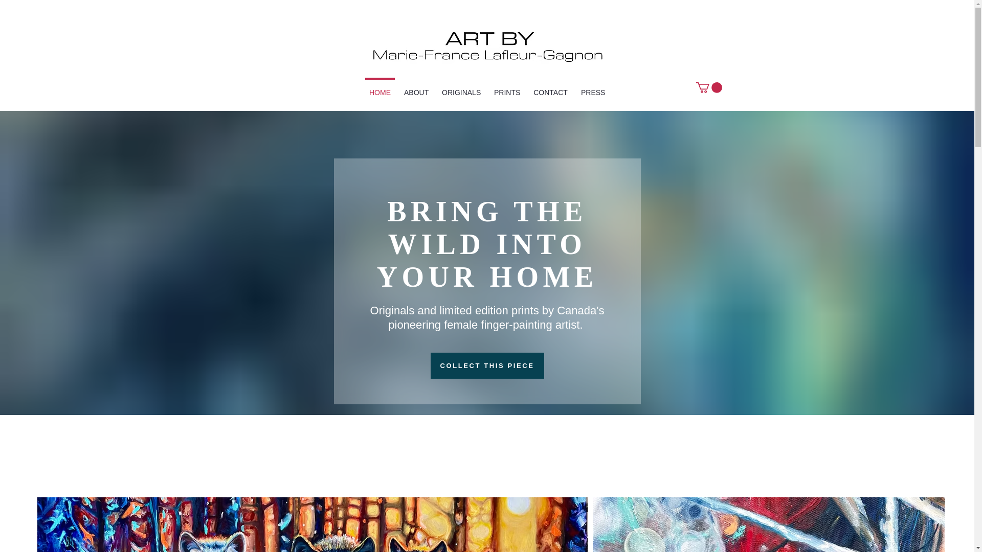 website screenshot of https://mariefrancefineart.ca/