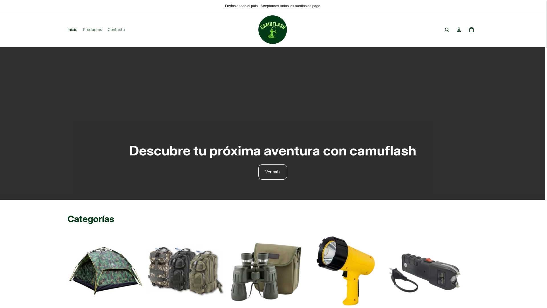 website screenshot of https://camuflash.com.uy/