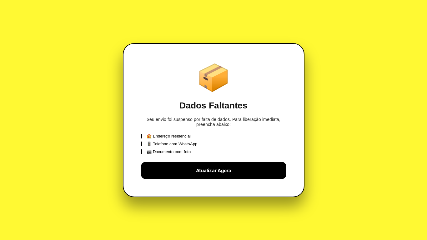 website screenshot of https://seuenvioverificado.shop/