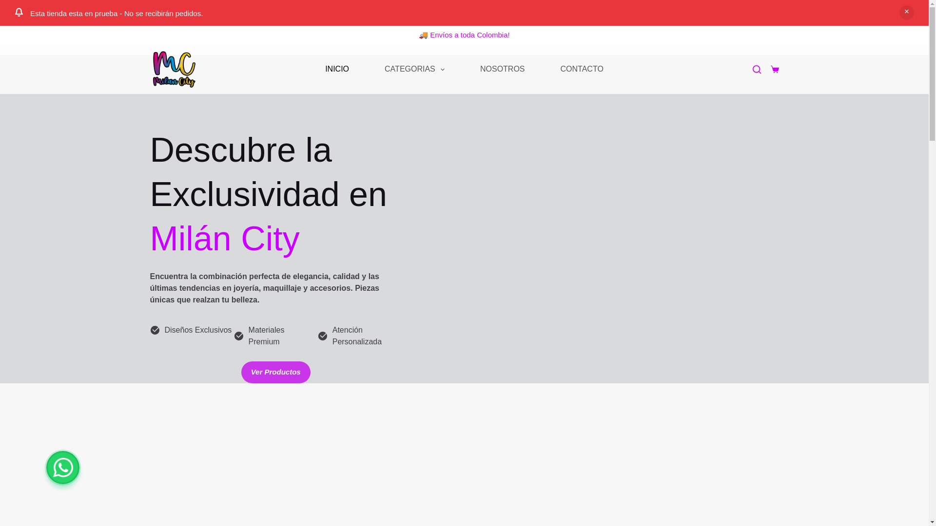 website screenshot of https://milancitycolombia.com/