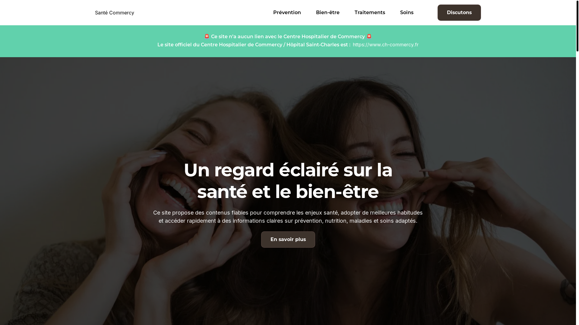 website screenshot of https://sante-commercy.com/