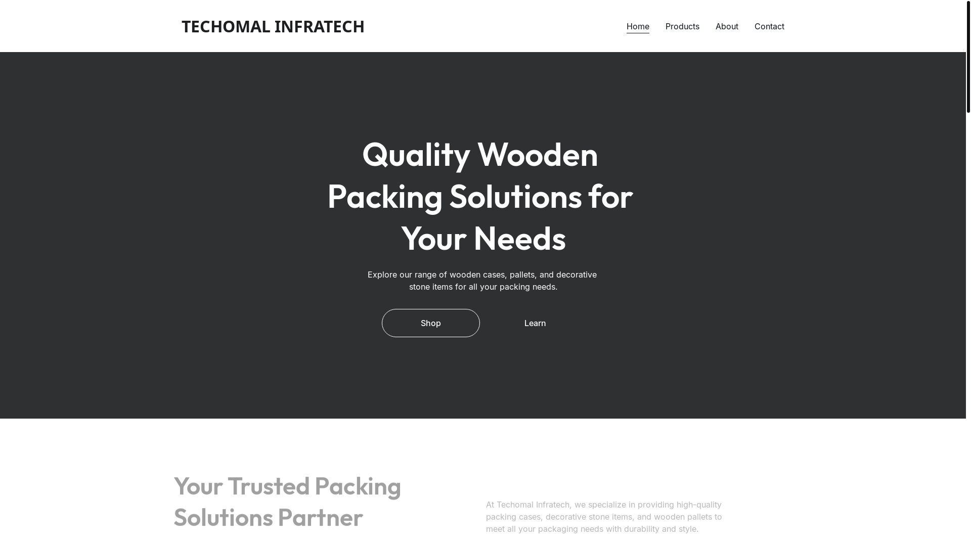 website screenshot of https://techomalinfratech.store/