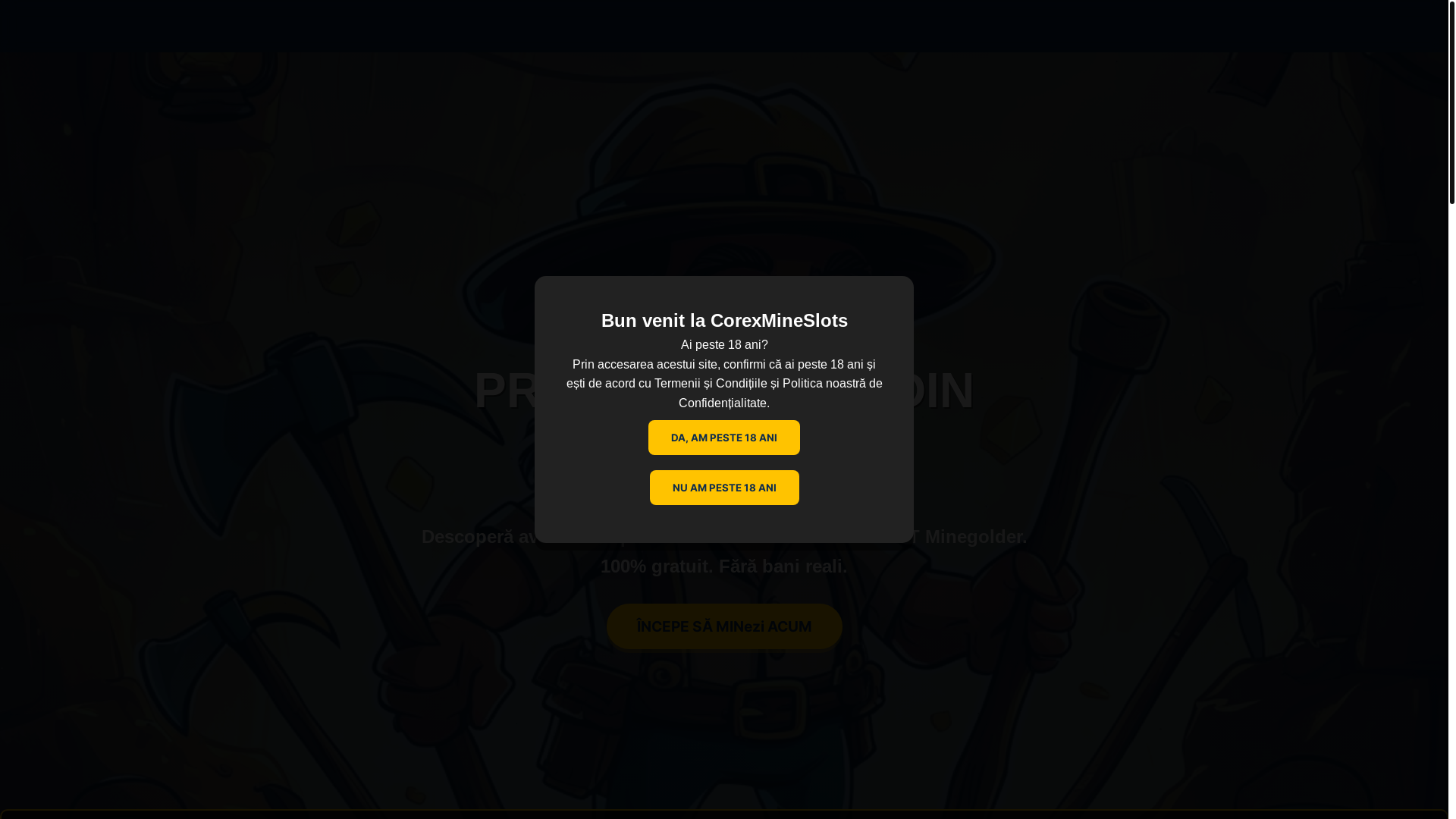 website screenshot of https://corexmineslots.com/
