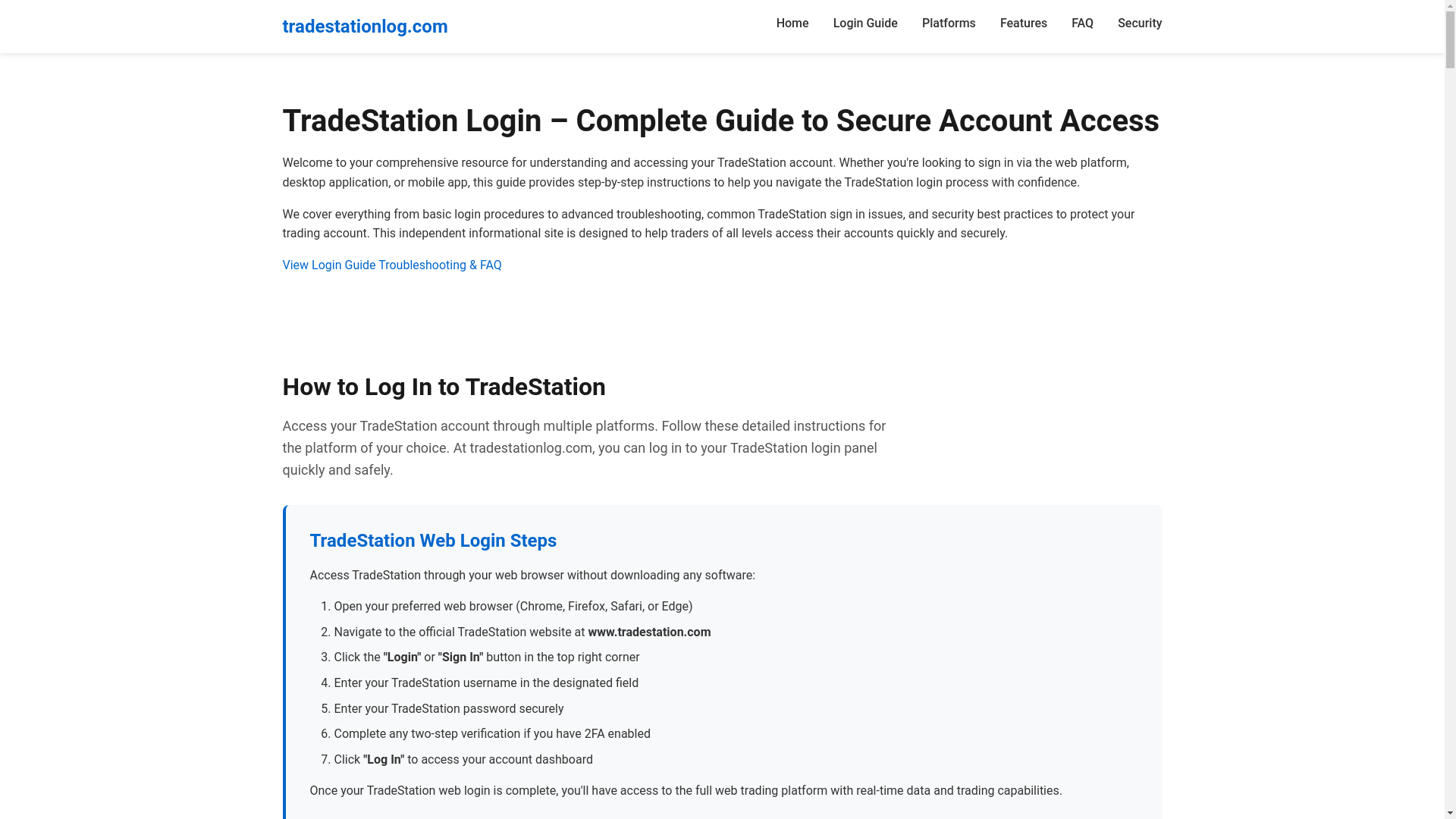 website screenshot of https://tradestationlog.com/