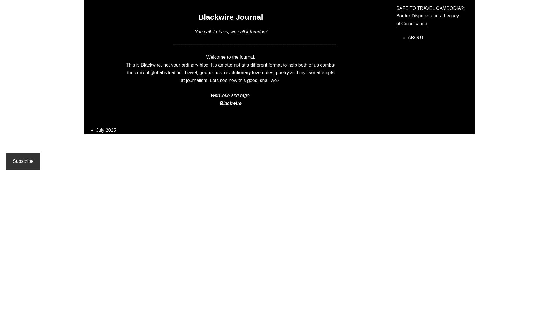 website screenshot of https://blackwirejournal.com/