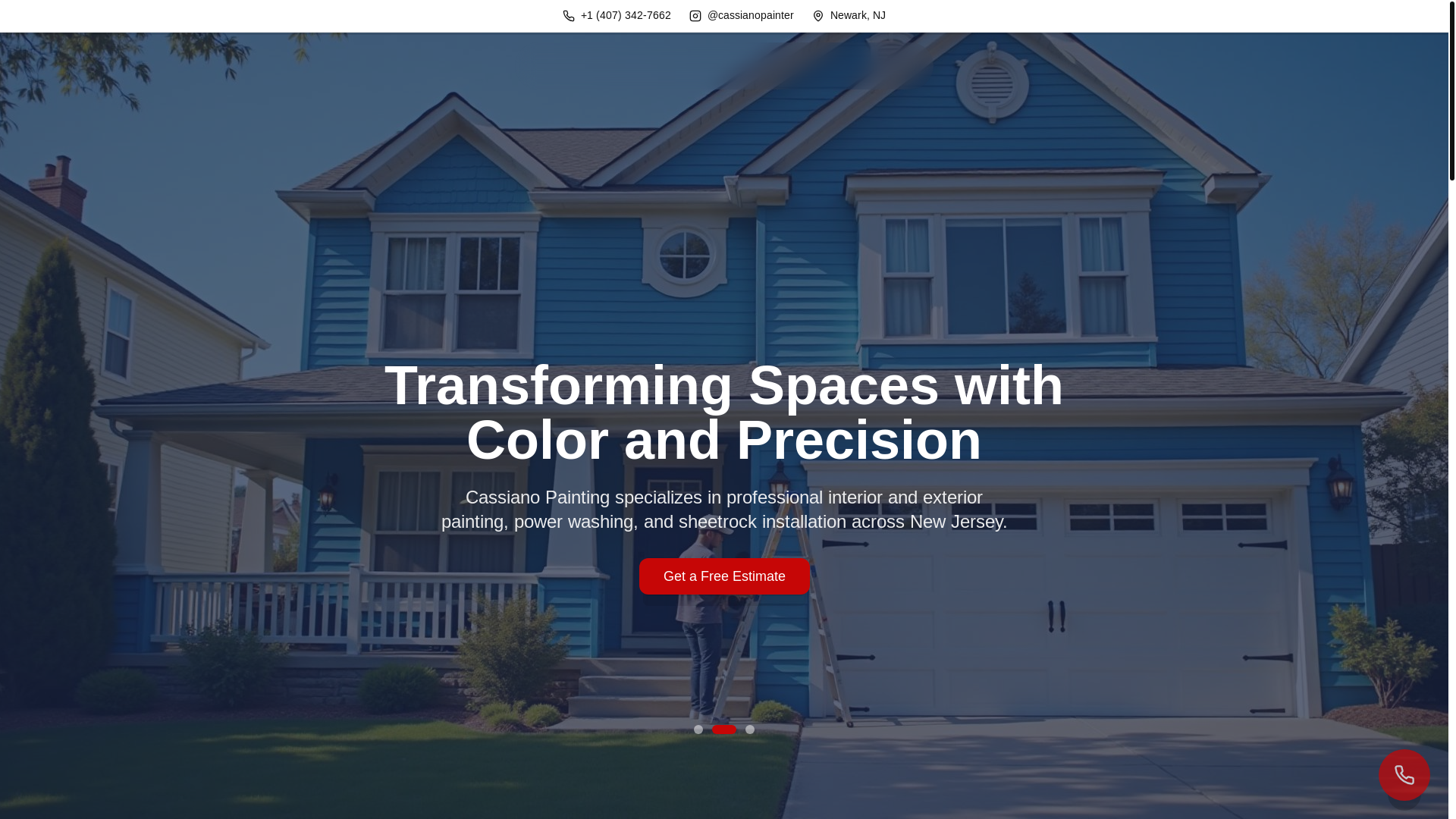 website screenshot of https://cassianopainting.com/