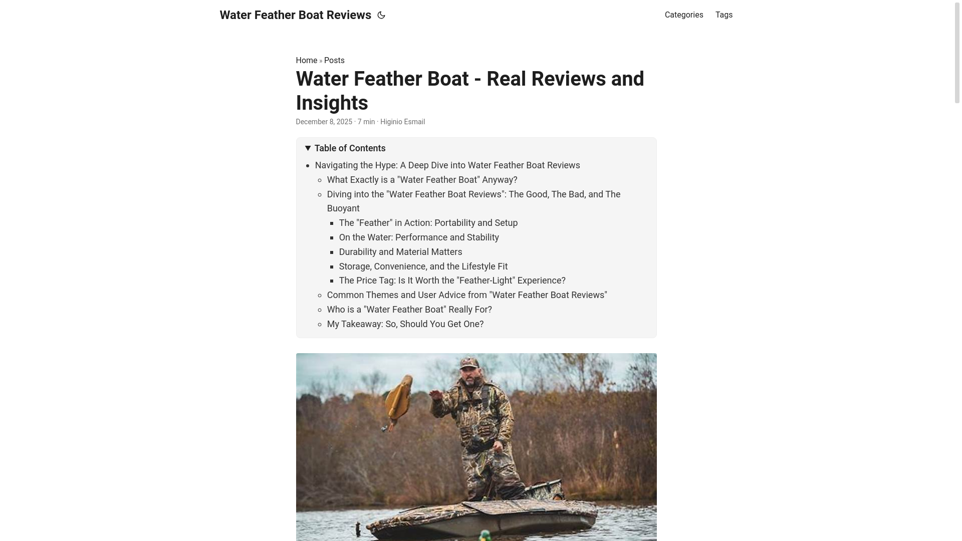 website screenshot of https://waterfeatherboatreviews2.pages.dev/