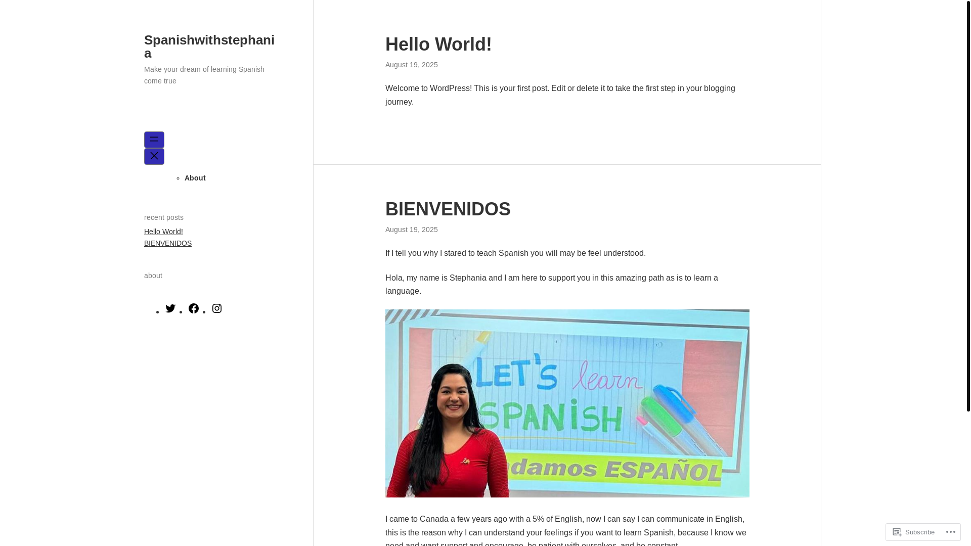 website screenshot of https://spanishwithstephania.com/