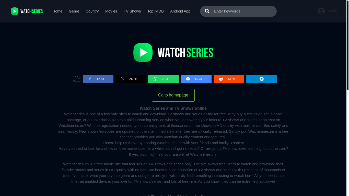 website screenshot of https://watchseries.im/