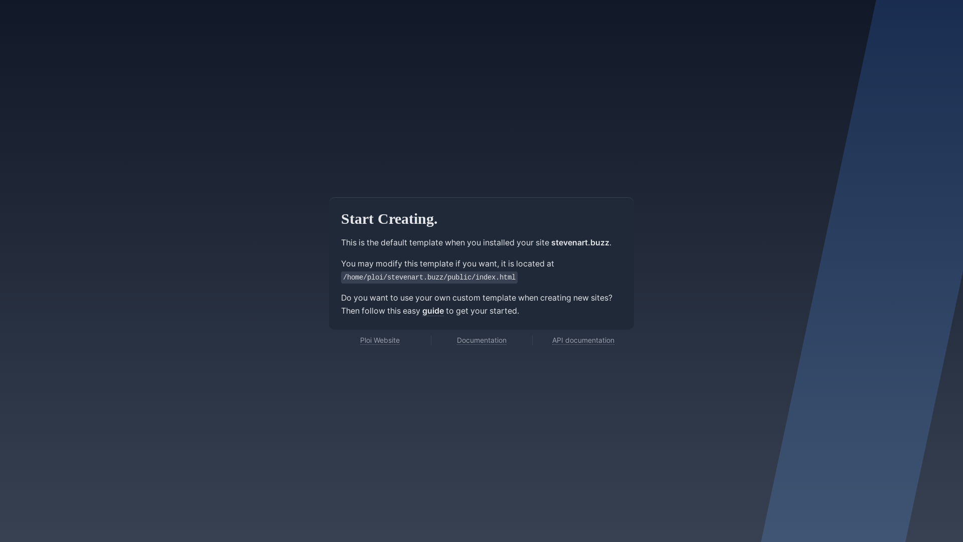 website screenshot of https://stevenart.buzz/