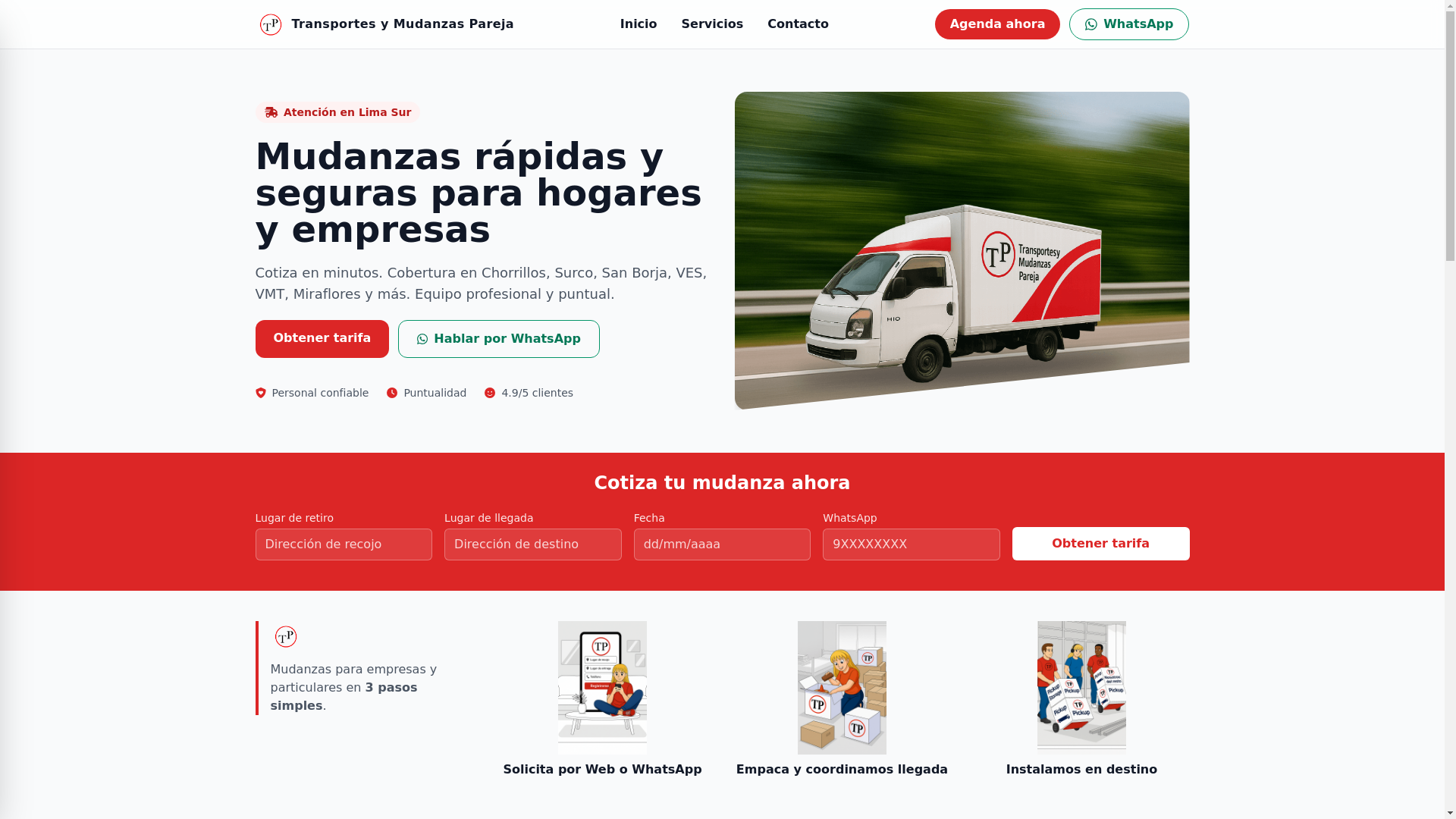 website screenshot of https://parejamudanzas.site/