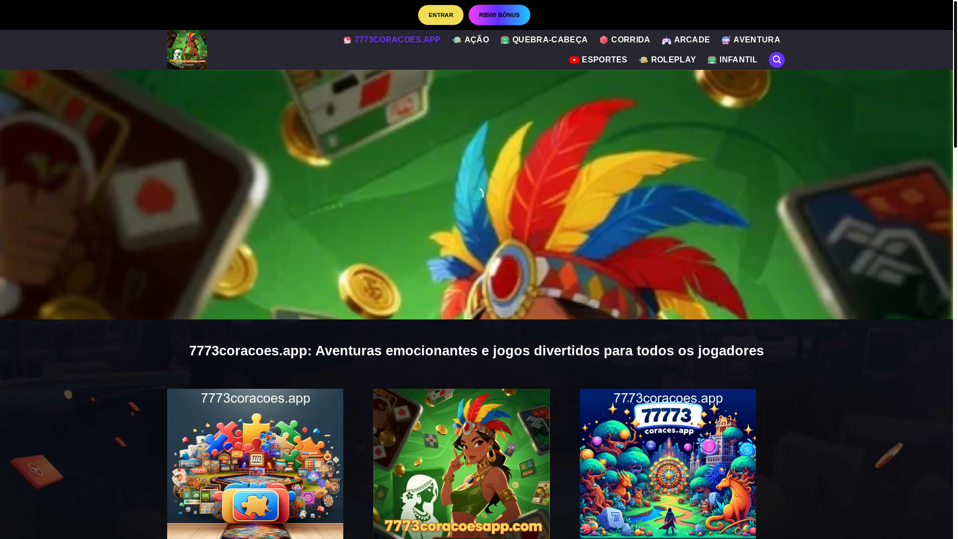 website screenshot of https://7773coracoesapp.com/
