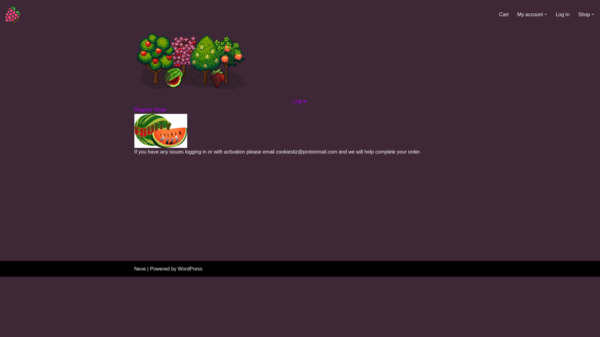 website screenshot of https://fruitytizz.shop/store/