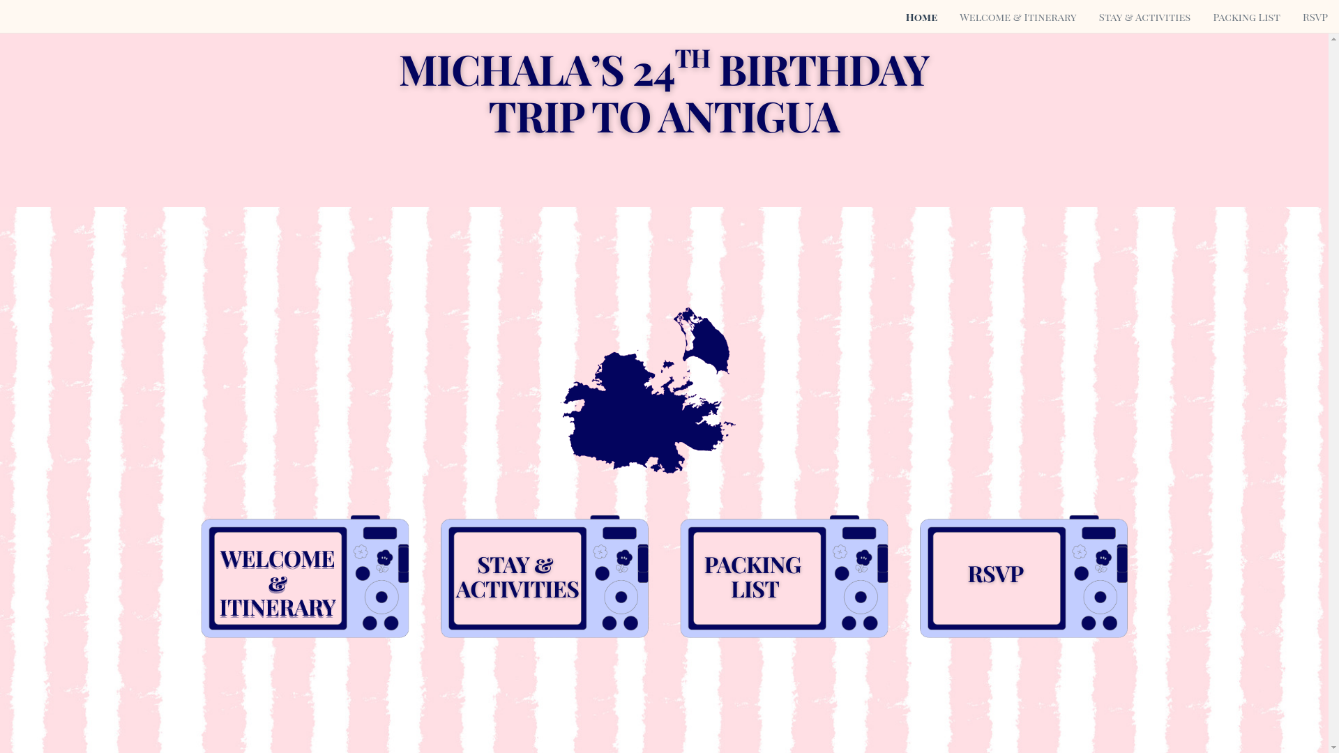 website screenshot of https://michala-bday-antigua-2026.com/
