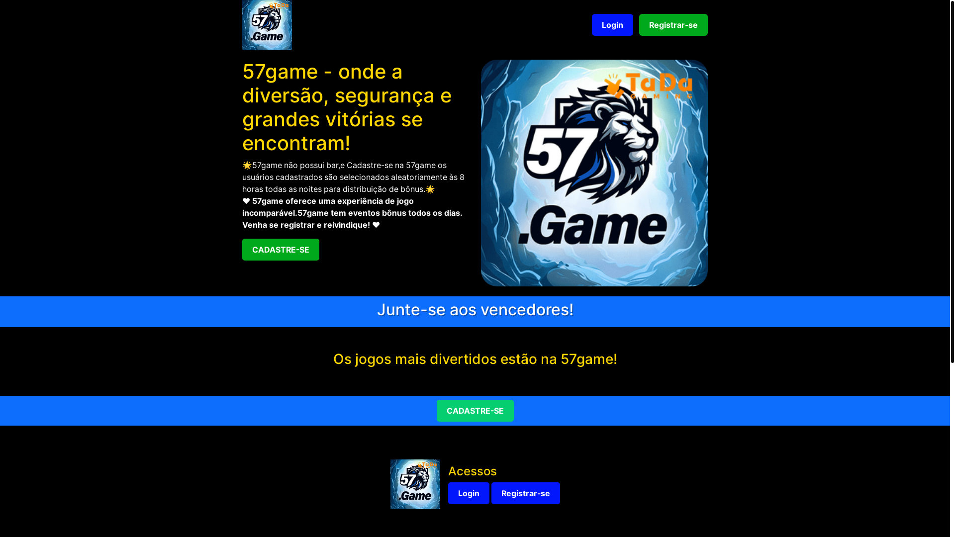 website screenshot of https://57gamegames.com/