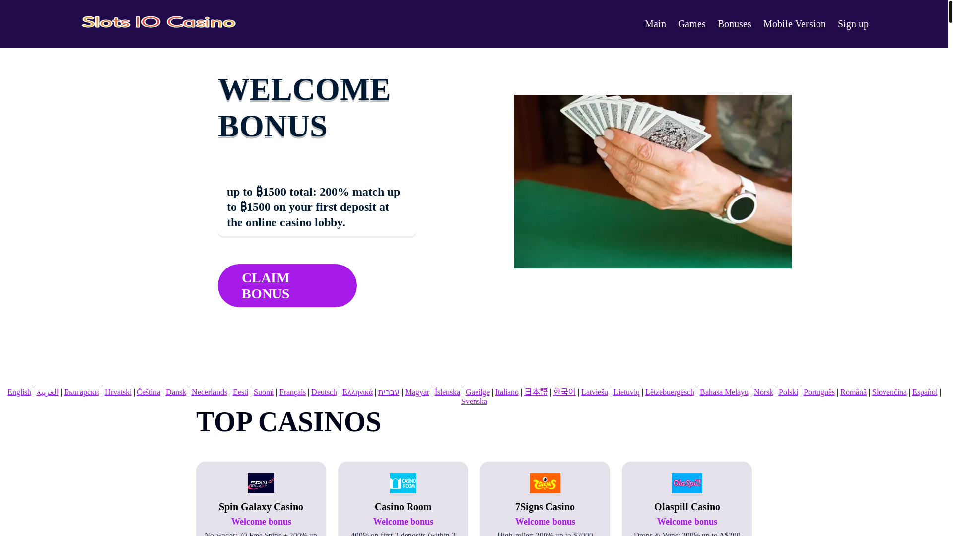 website screenshot of https://slotsio3.bond/