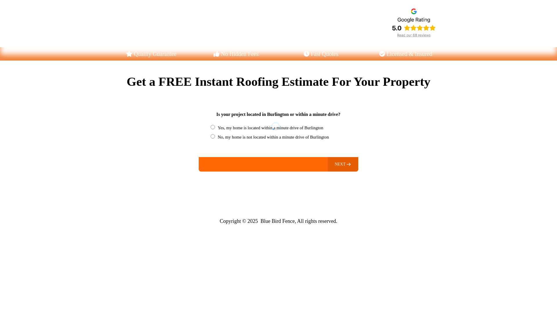 website screenshot of https://bluebirdfenceco.com/