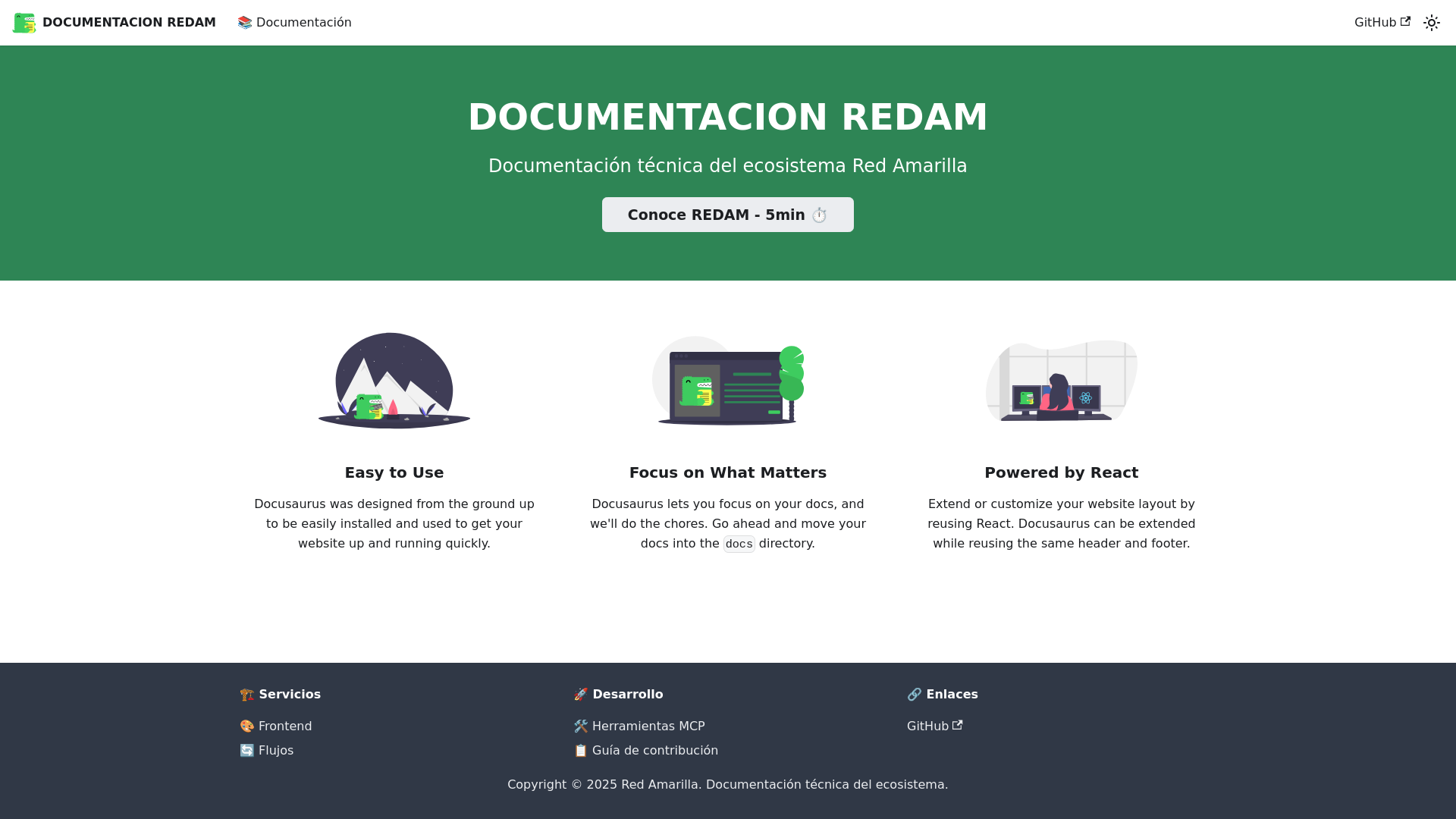 website screenshot of https://redam-documentation.pages.dev/