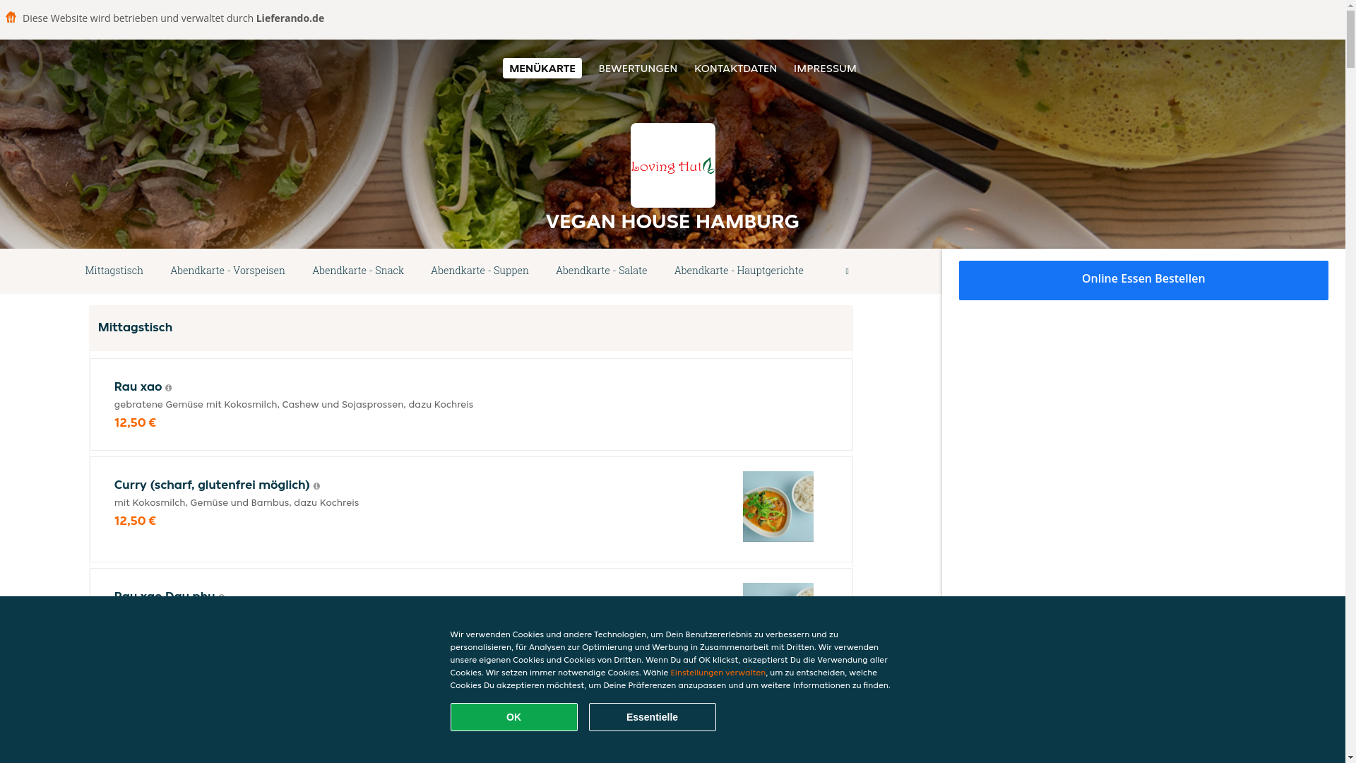 website screenshot of https://vegan-house-hamburg.de/