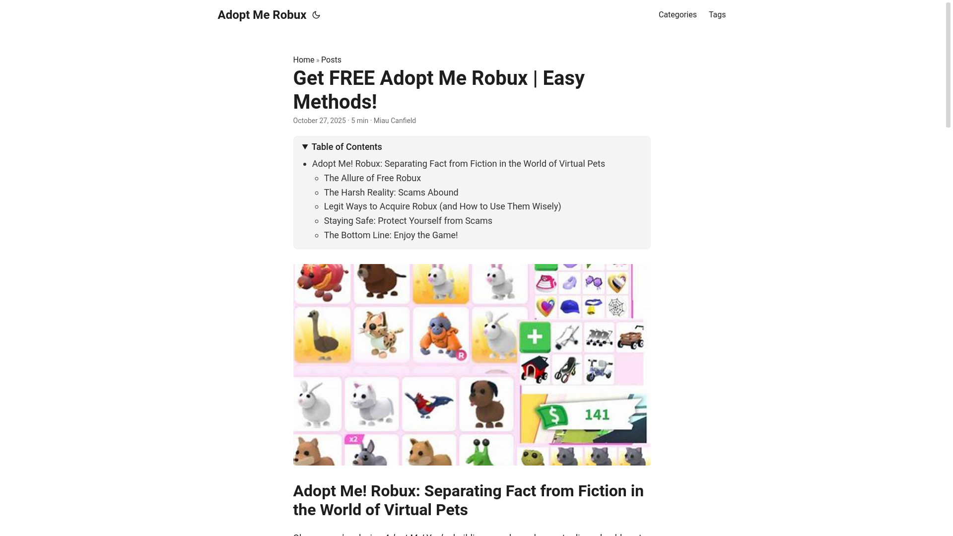 website screenshot of https://adopt-me-robux.pages.dev/