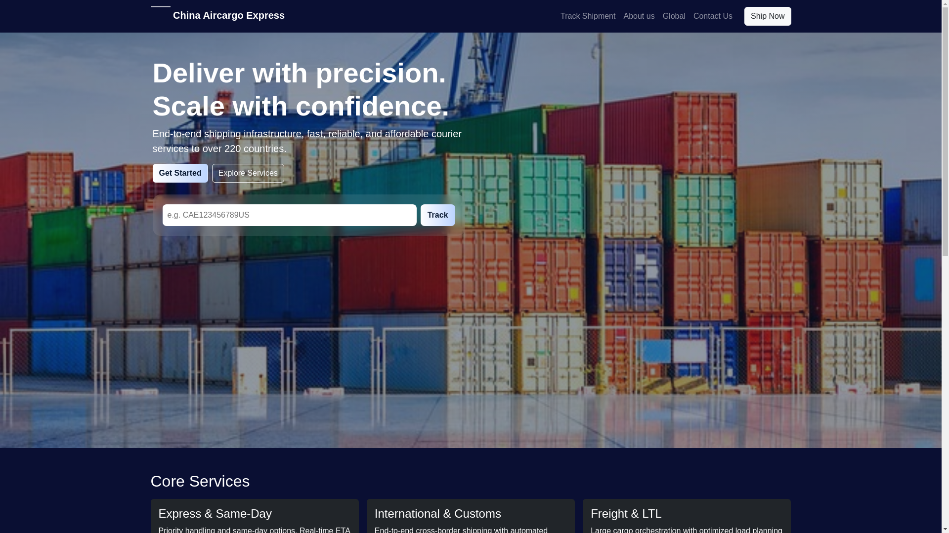 website screenshot of https://chinaaircargoexpress.com/