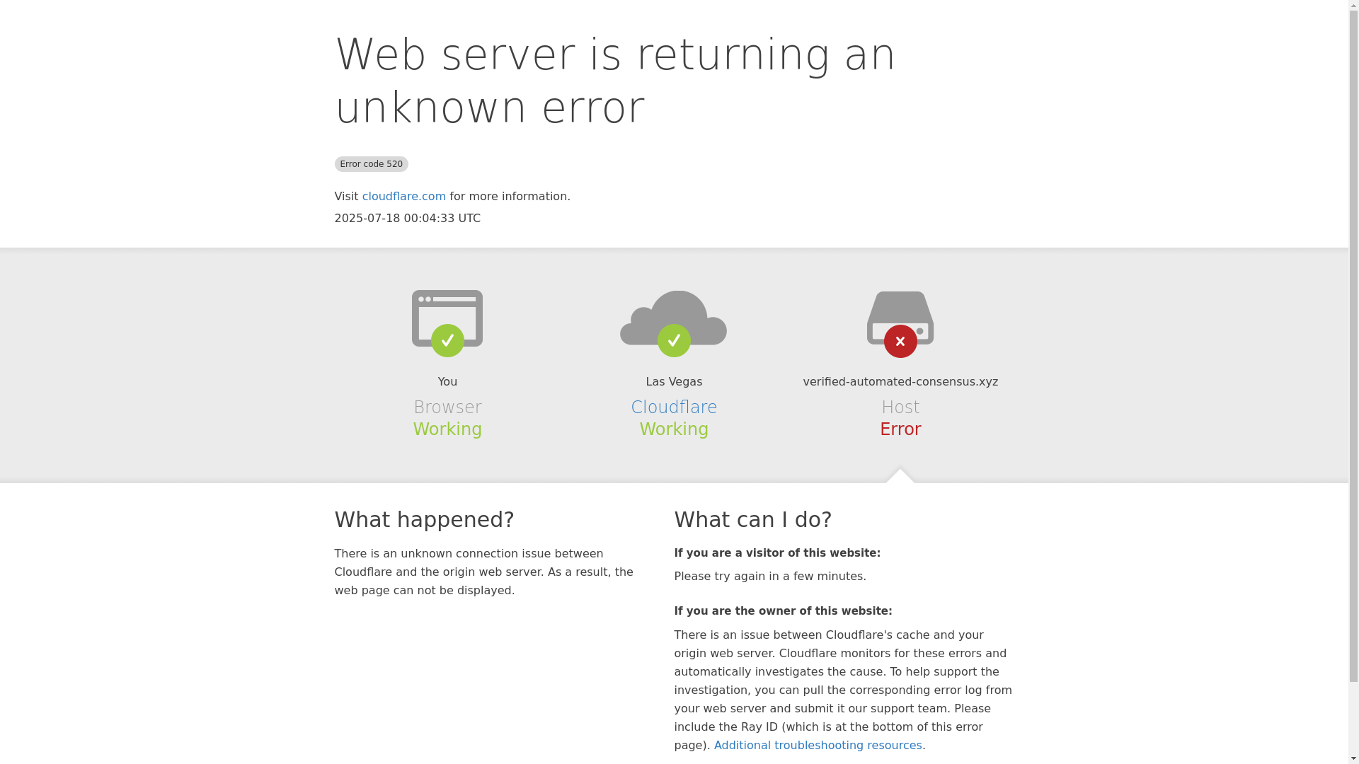 website screenshot of https://verified-automated-consensus.xyz/