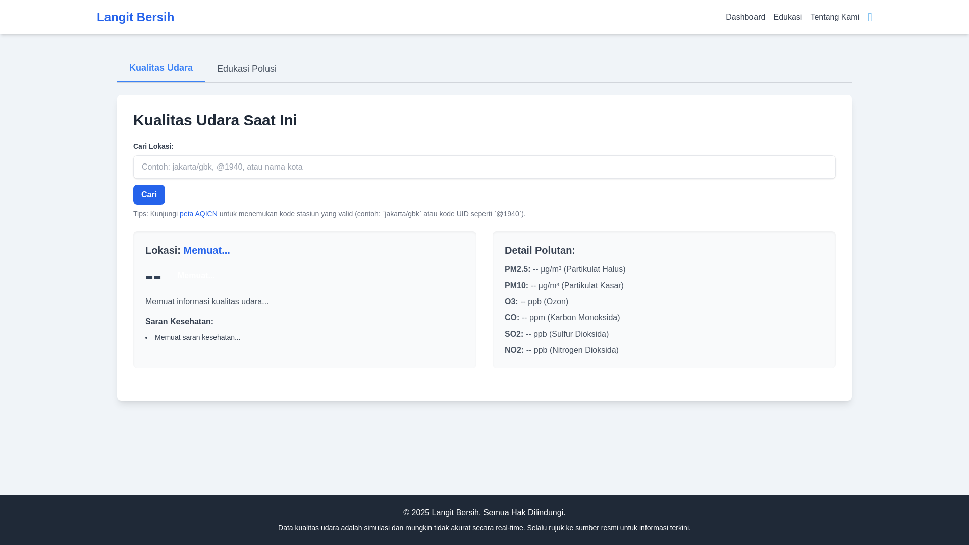 website screenshot of https://langitbersih.pages.dev/