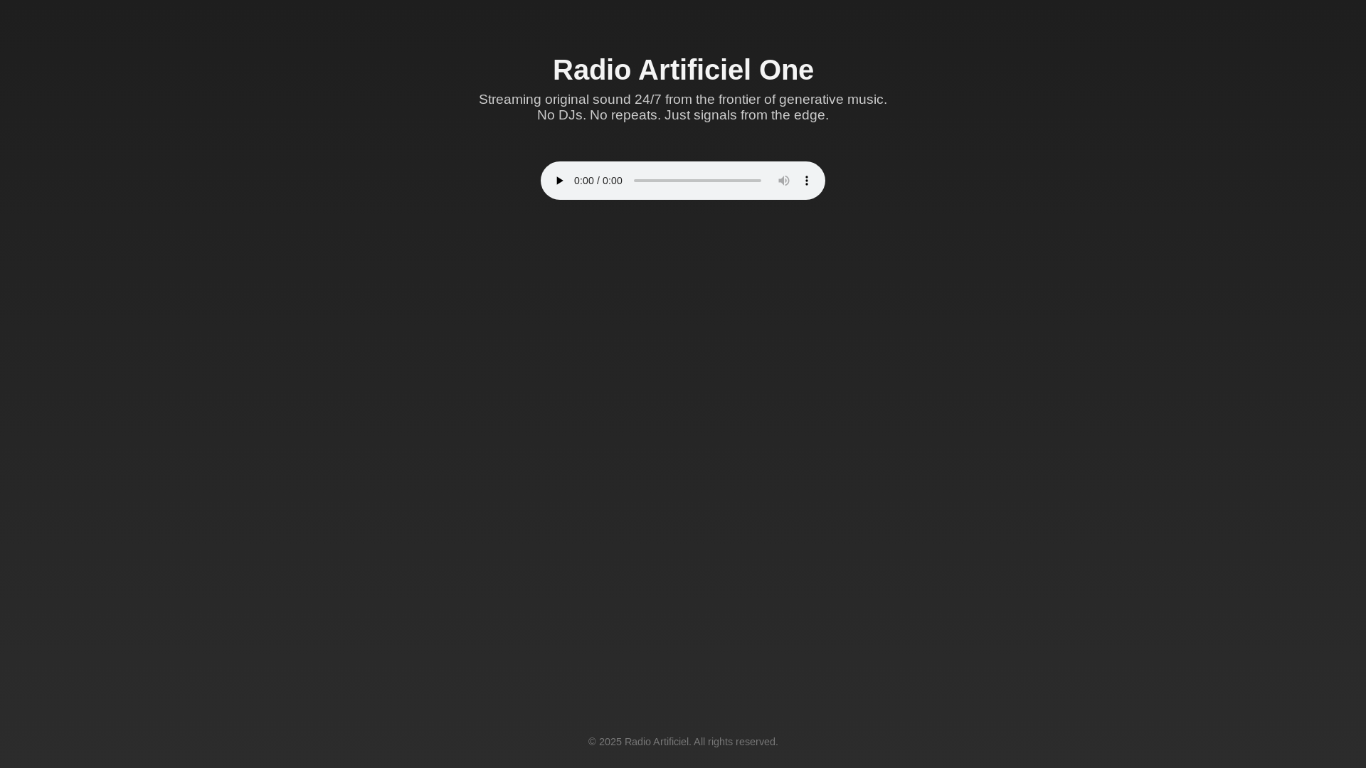 website screenshot of https://radioartificiel.pages.dev/