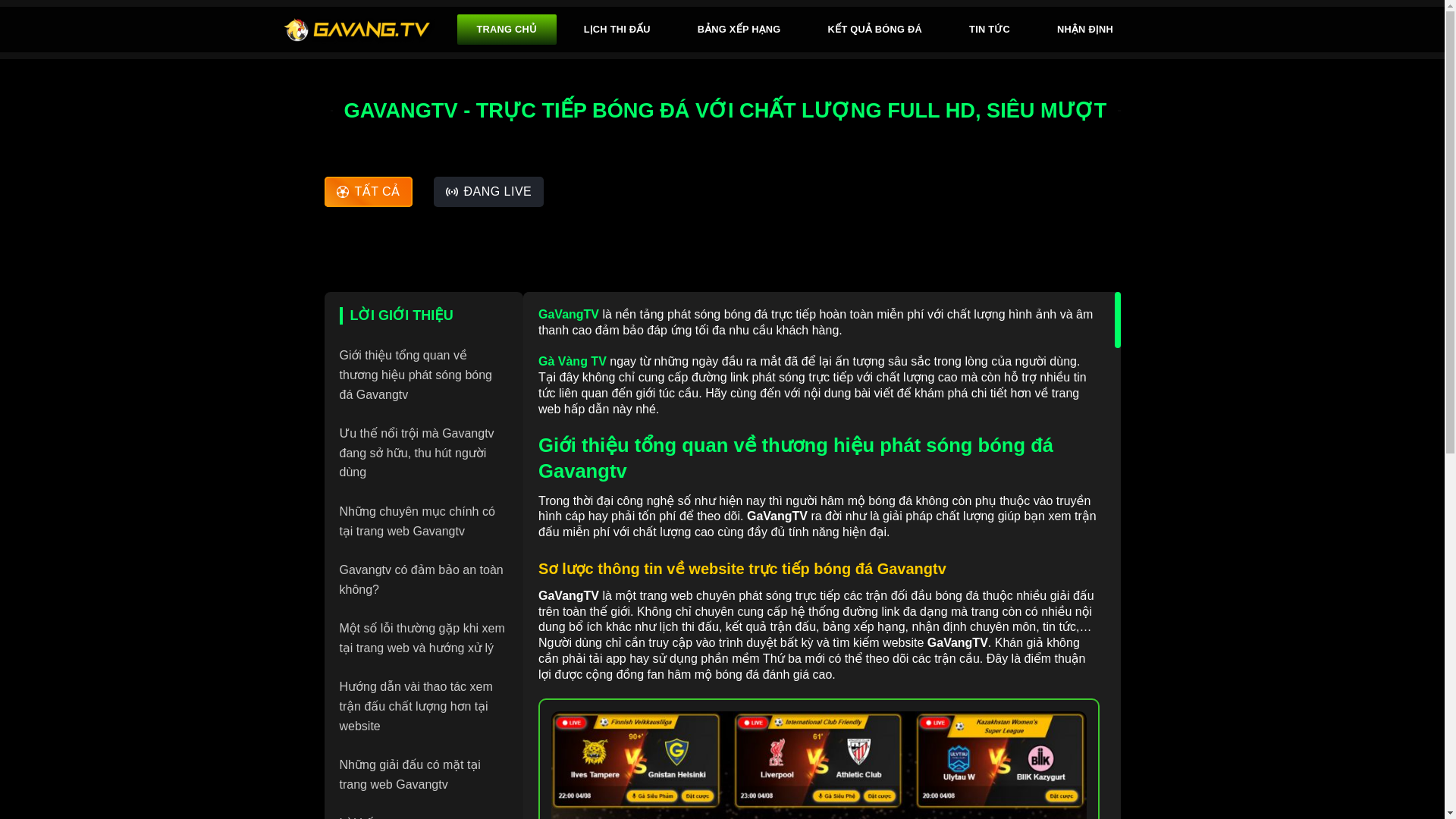 website screenshot of https://gavangtv.space/