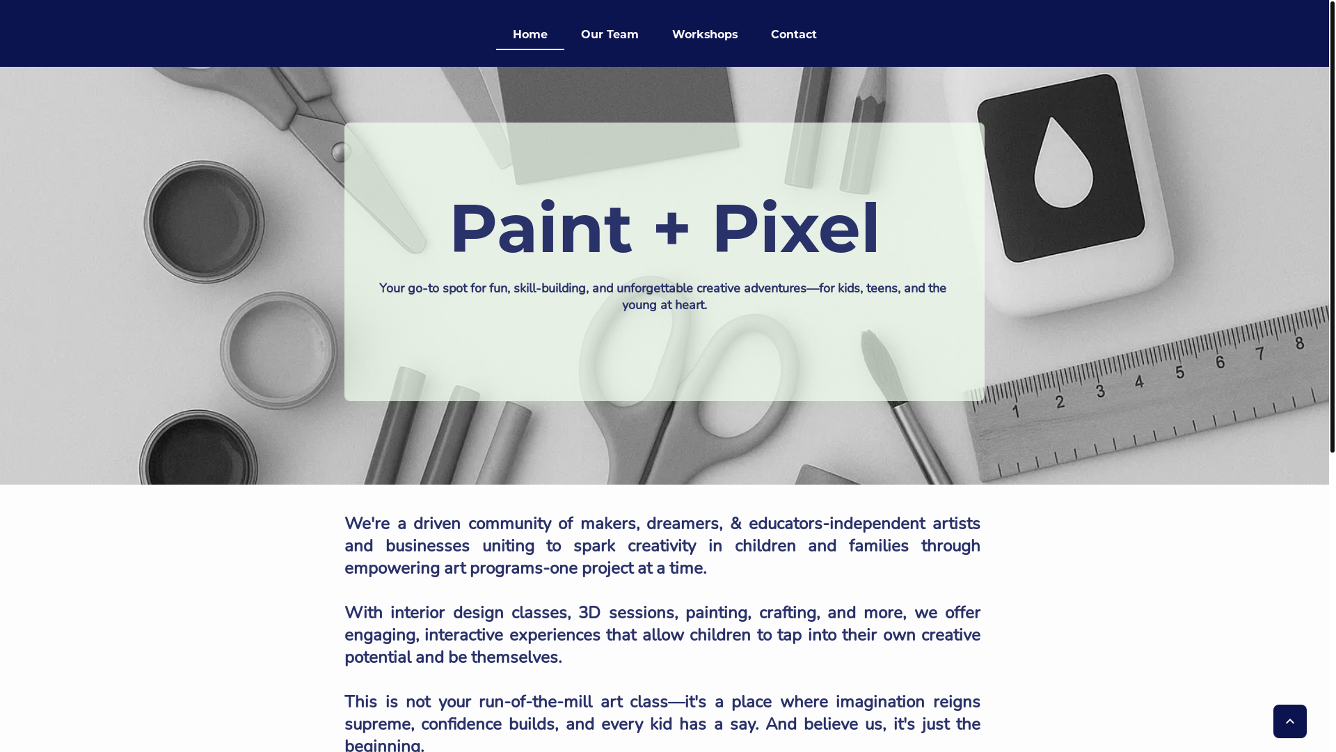 website screenshot of https://paintpluspixel.com/