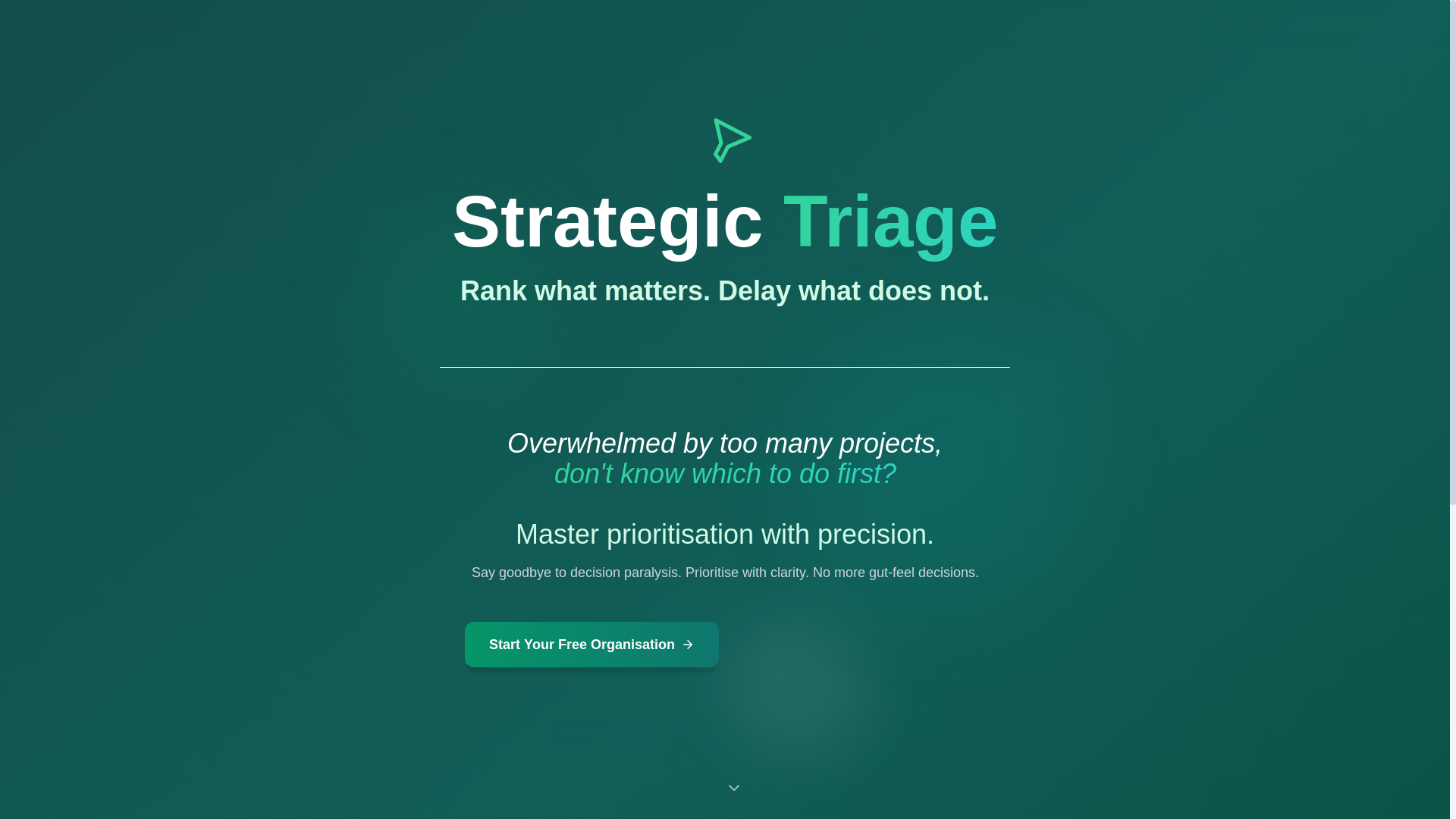 website screenshot of https://strategictriage.com/