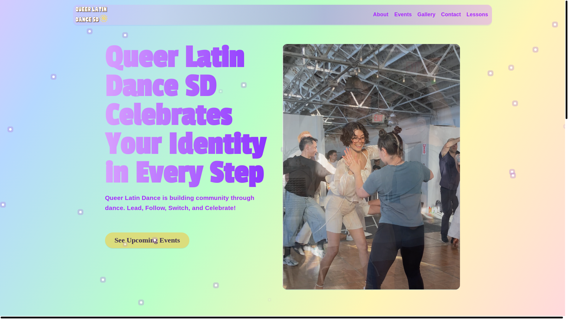 website screenshot of https://queerlatindancewebsite.pages.dev/