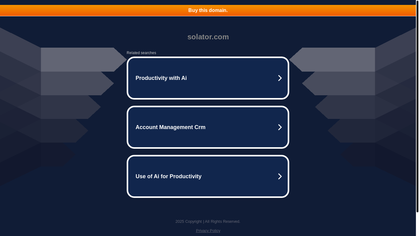 website screenshot of https://connectvpn.solator.com