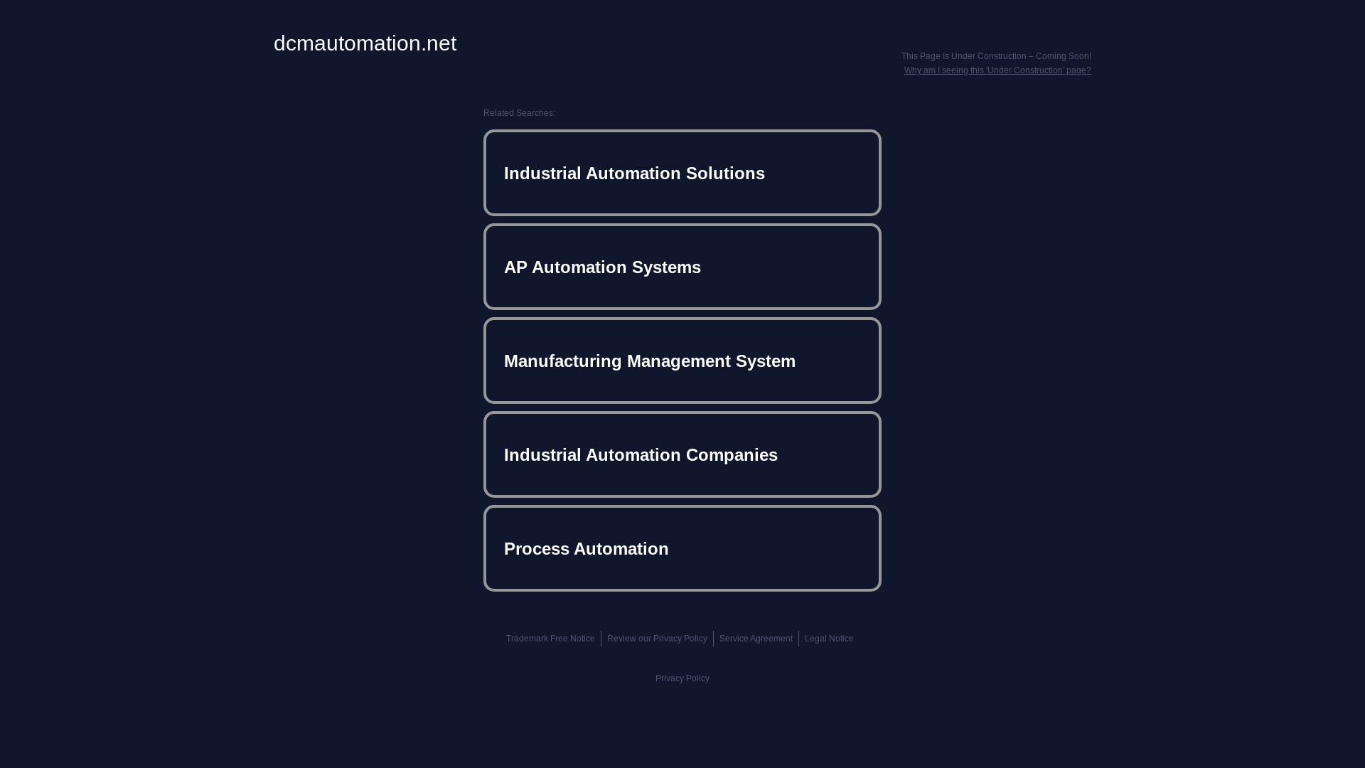 website screenshot of https://dcmautomation.net/
