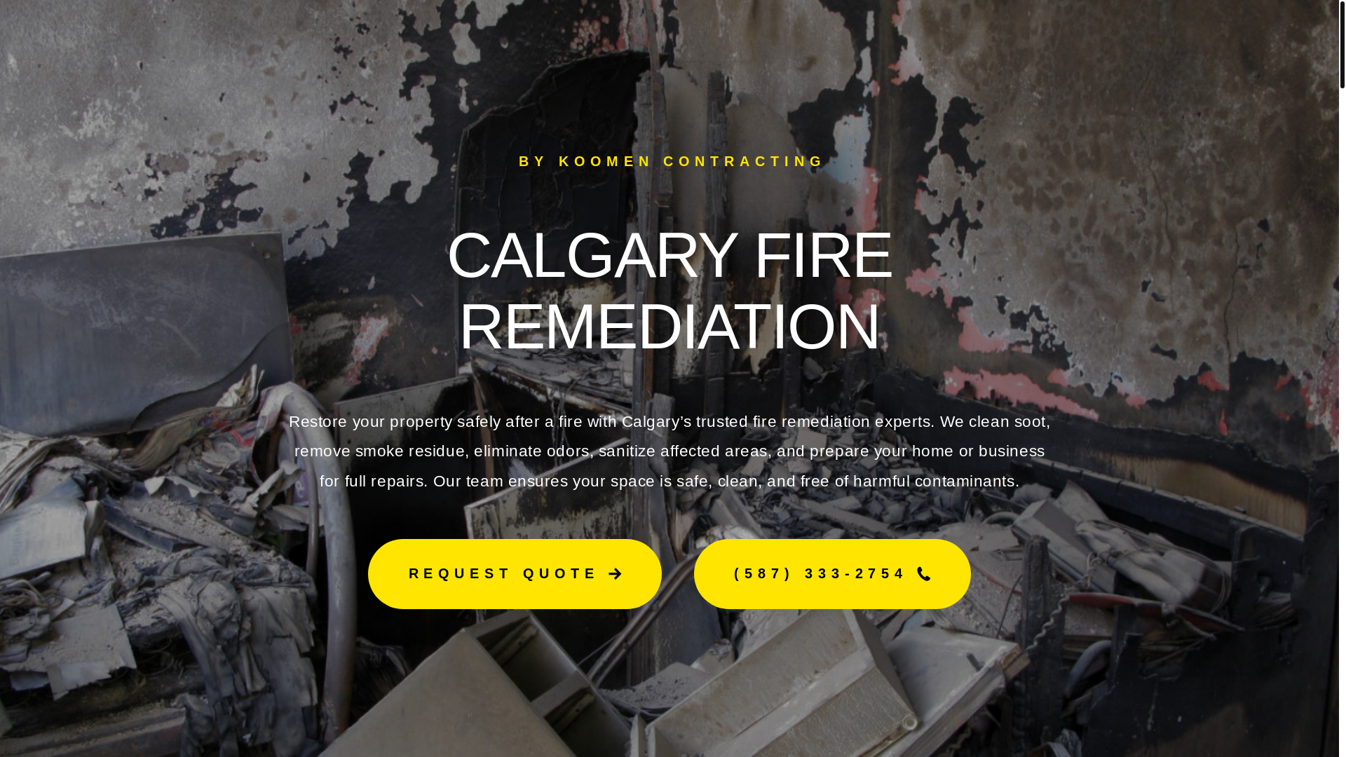 website screenshot of https://calgaryfireremediation.ca/