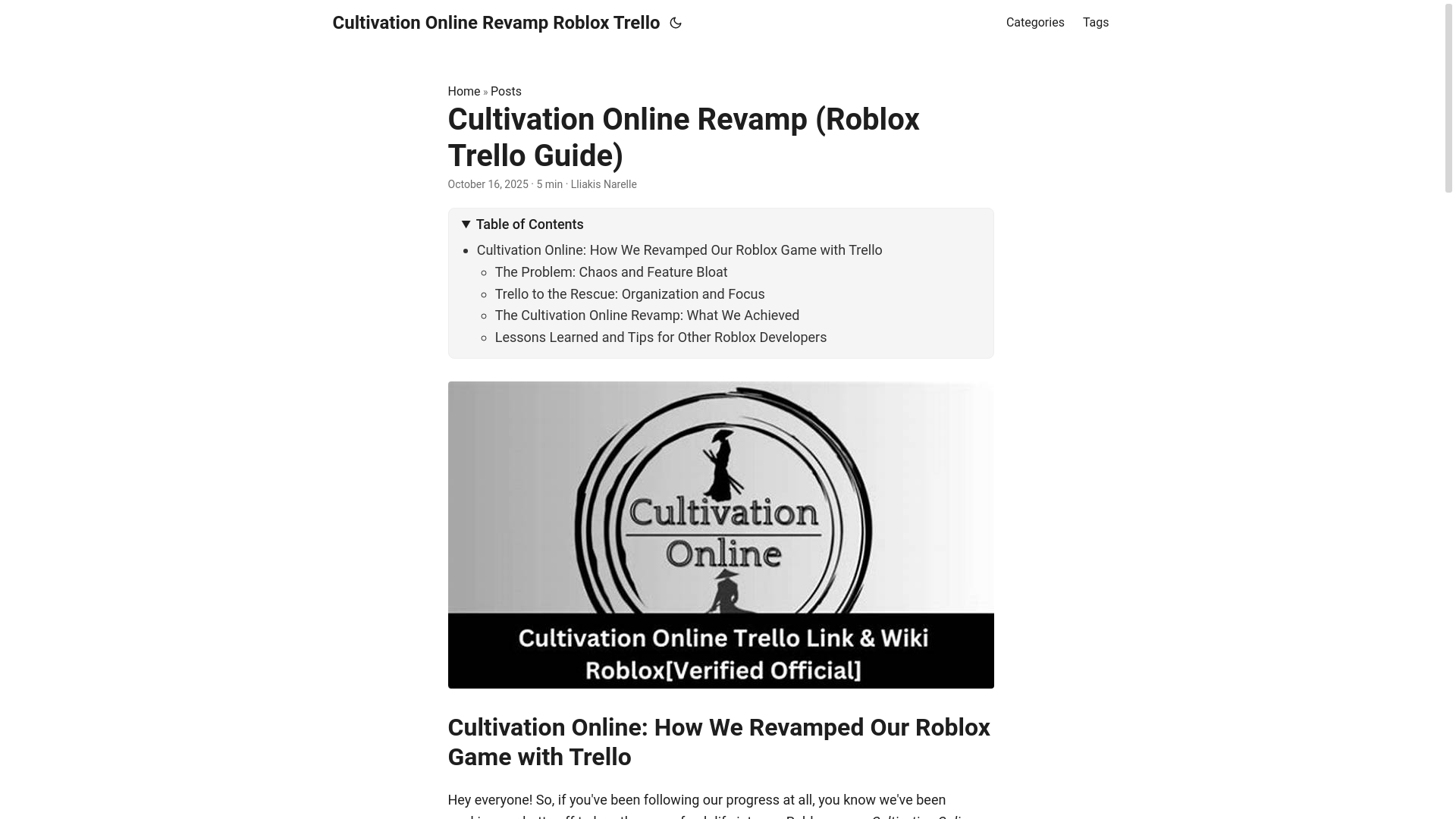 website screenshot of https://cultivation-online-revamp-roblox-trello.pages.dev/