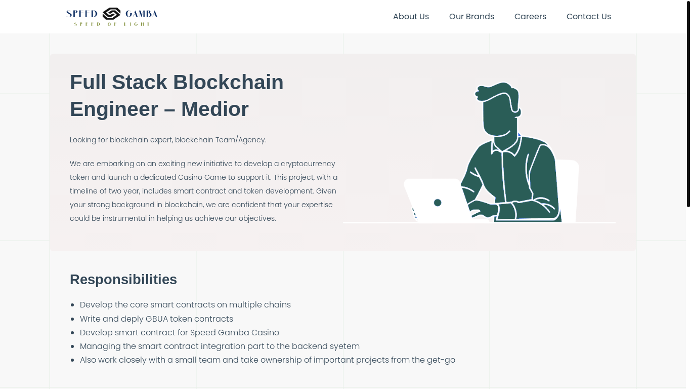 website screenshot of https://speedgamba.com/blockchain-fullstack-engineer/