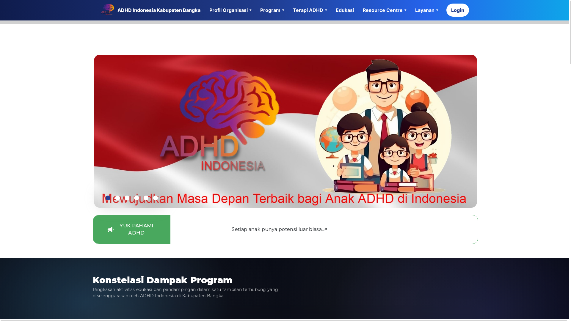 website screenshot of https://adhdbangka.org/