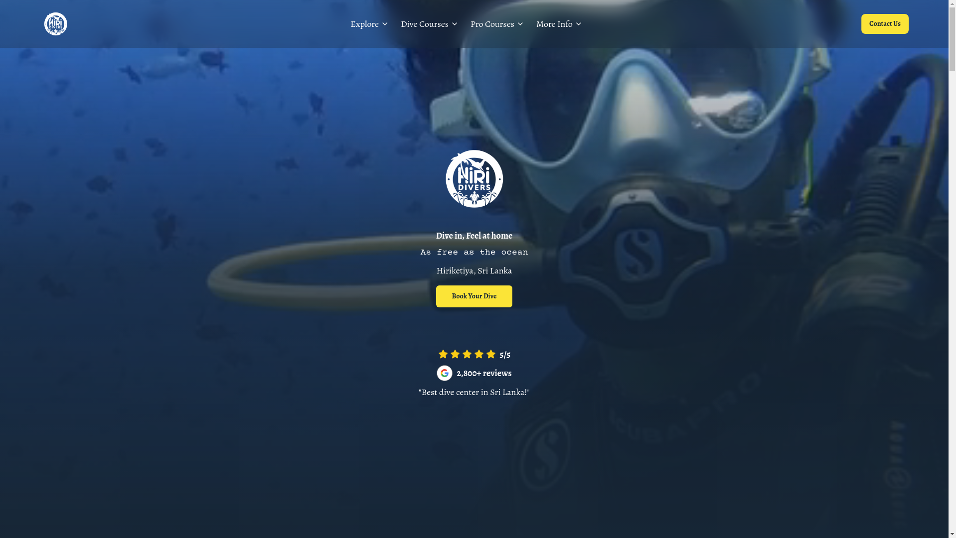 website screenshot of https://hiridiverslanka.lk/