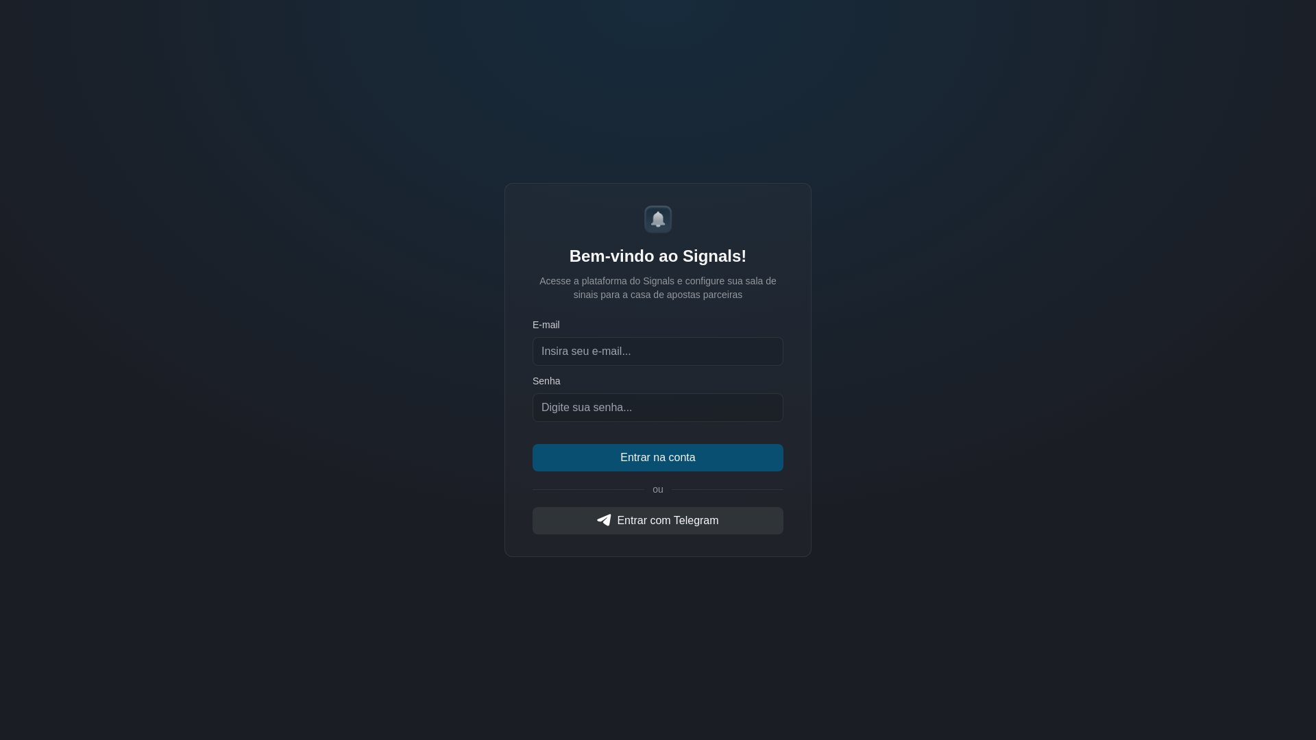 website screenshot of https://telesignals.io/