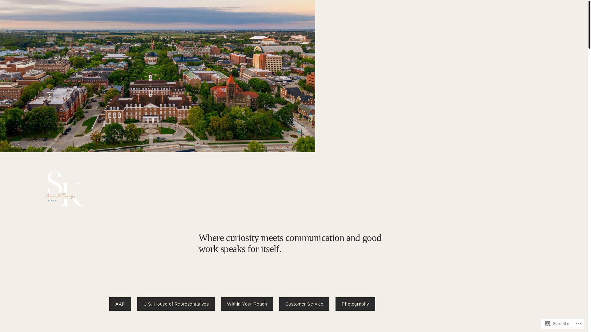 website screenshot of https://sarakulesza.com/