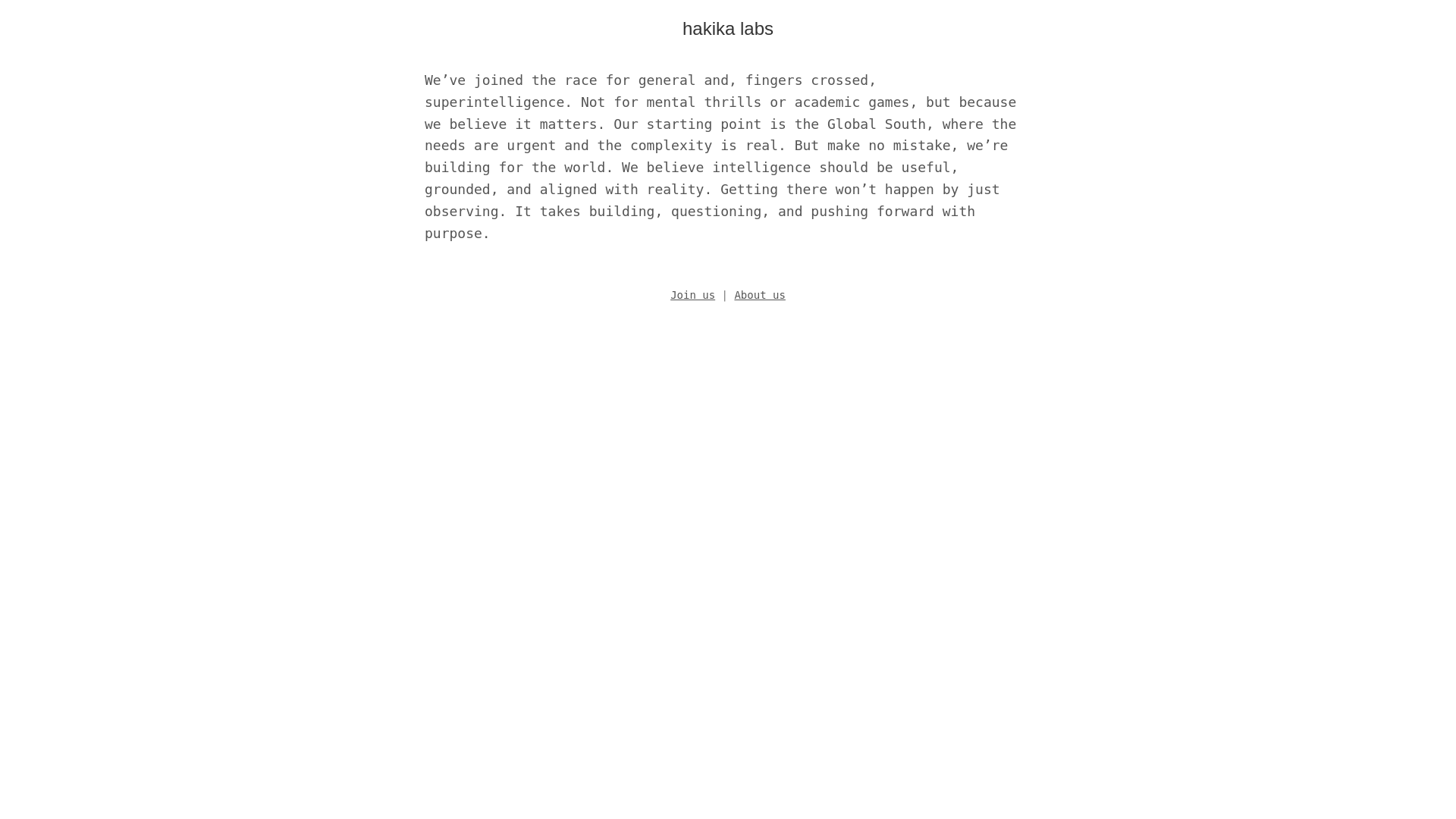 website screenshot of https://hakika.xyz/