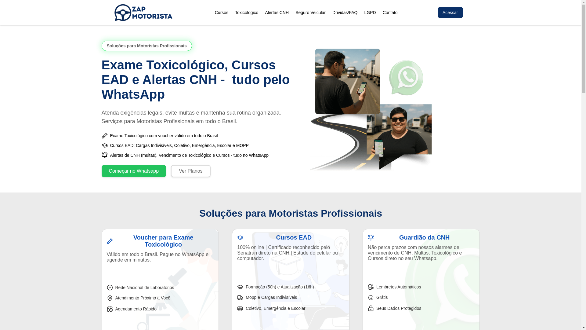 website screenshot of https://zapmotorista.pages.dev/