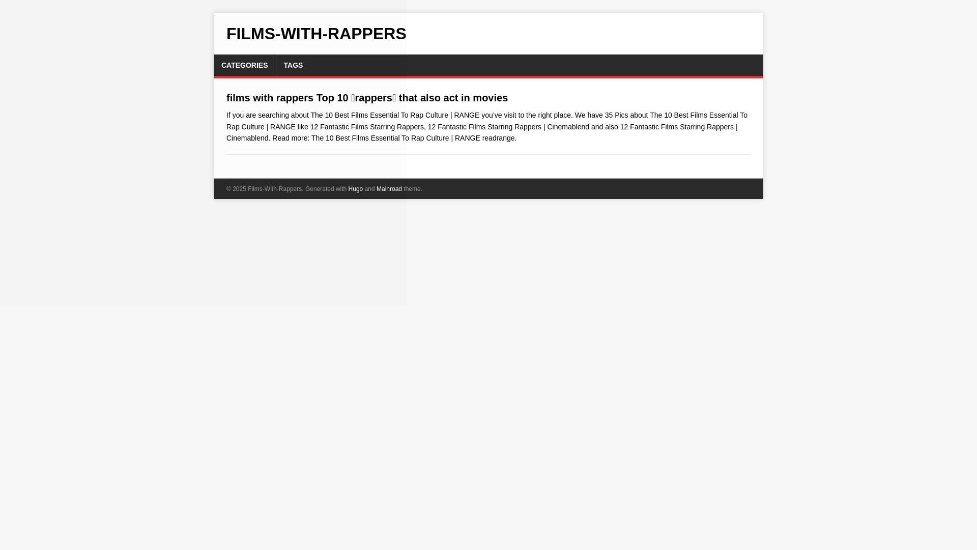 website screenshot of https://films-with-rappers.pages.dev/