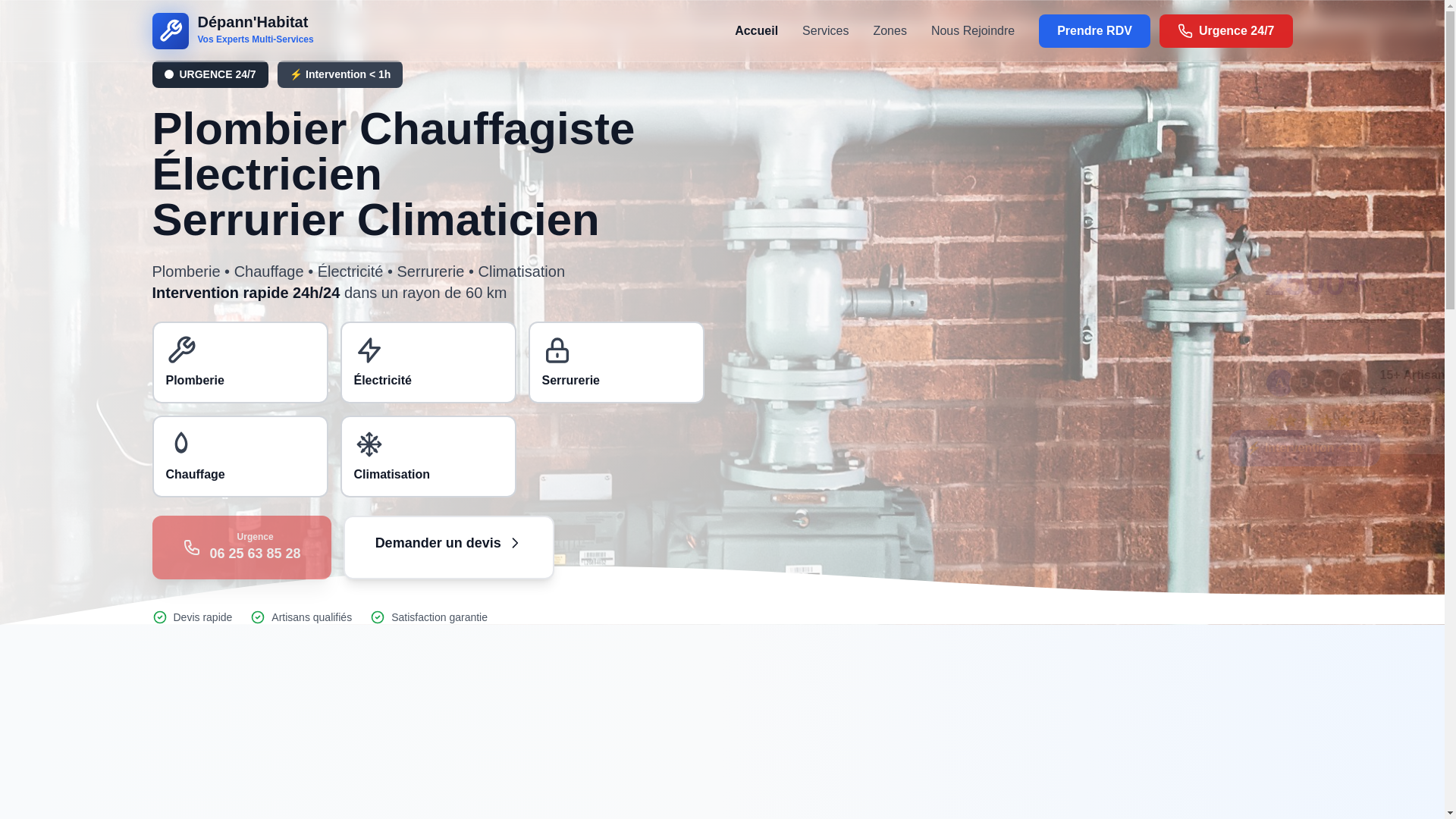 website screenshot of https://depann-habitat.com/